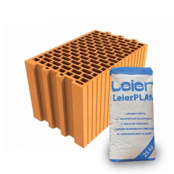 LeierPLAN 25 N+F csiszolt tégla + vékony falazóhabarcs