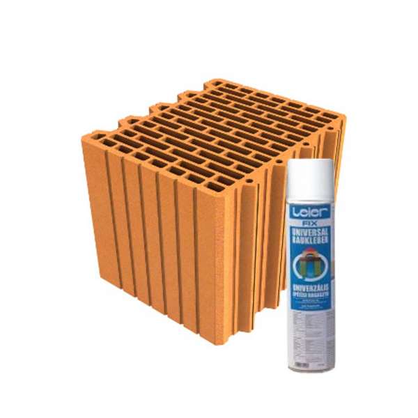 LeierPLAN 30 N+F csiszolt tégla + LeierFIX univerzális ragasztóhab