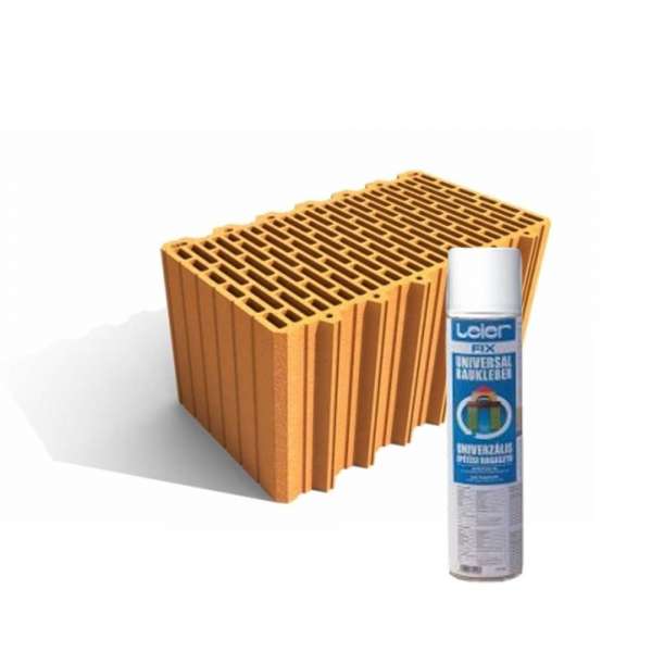 LeierPLAN 45 N+F csiszolt tégla + LeierFIX univerzális ragasztóhab